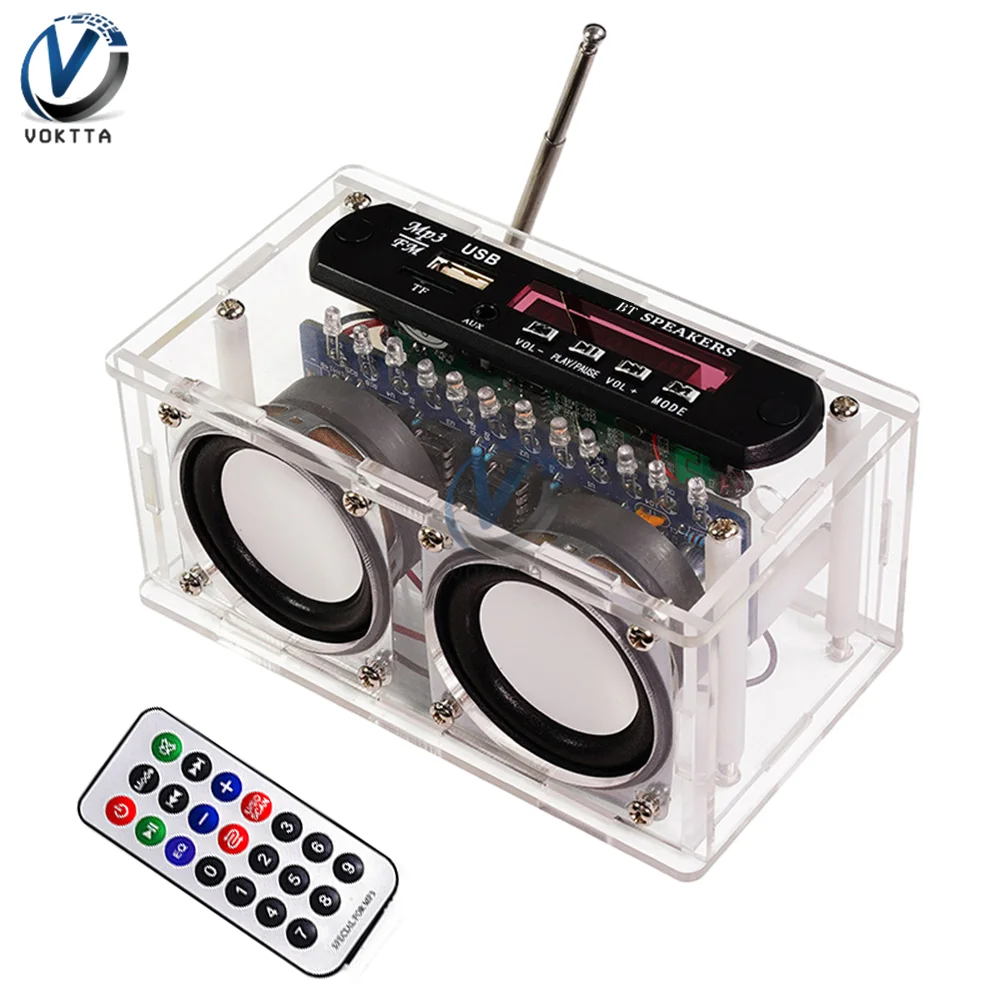 DC 5 В DIY Bluetooth комплект динамиков 87,5-108 МГц FM-радио комплект DIY паяльный проект комплект обучающая практика Bluetooth стереодинамик