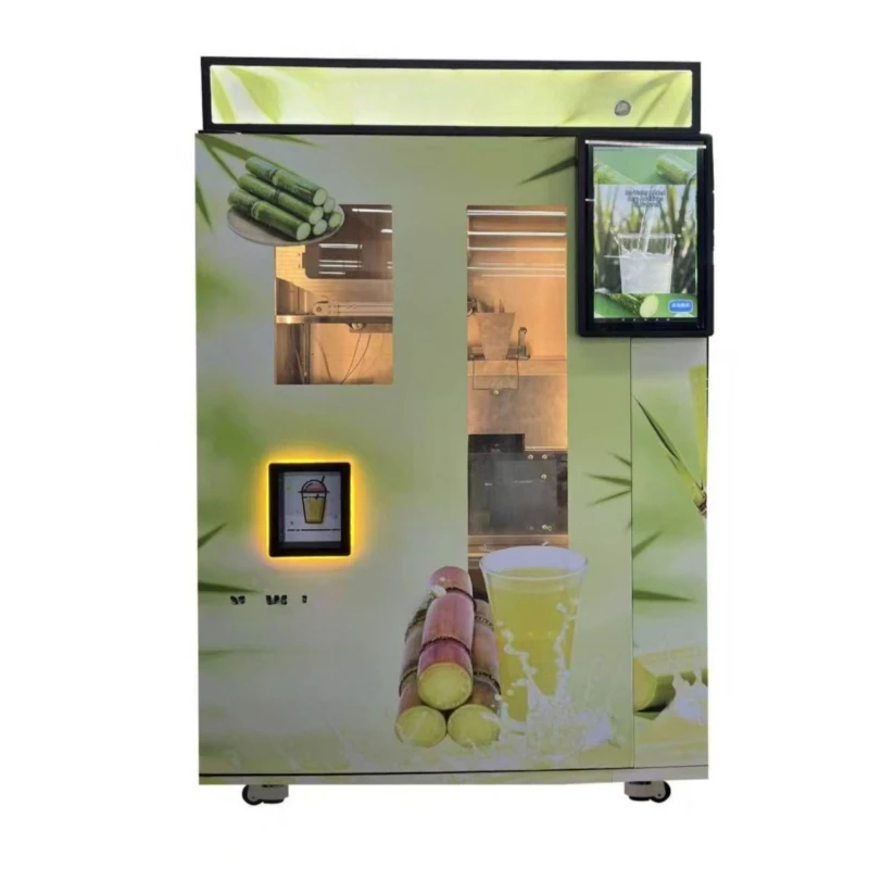 Sugarcane self-service juicer, automatic slag skin separation, full visual pressing unmanned vending machine