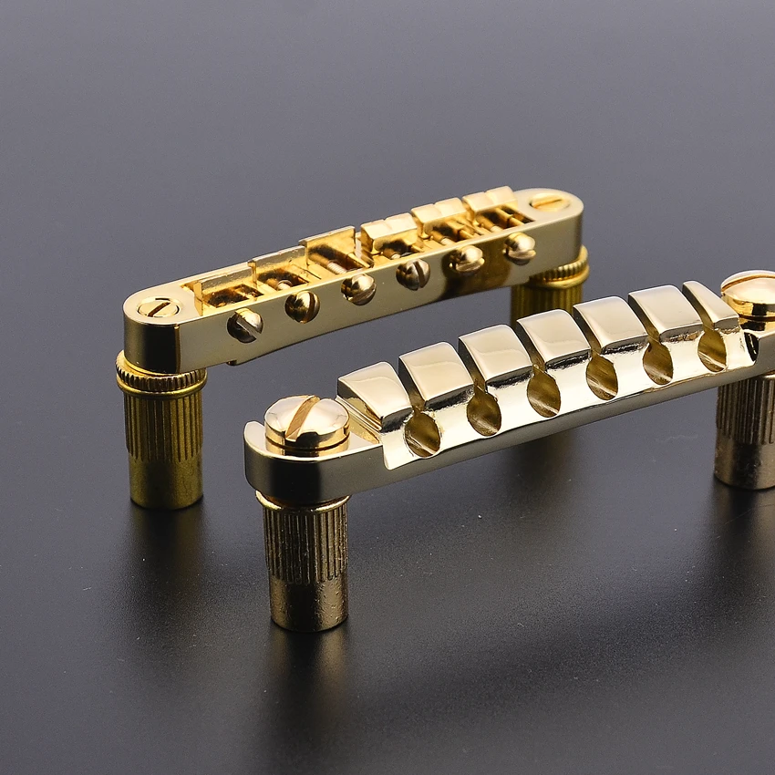 1 Set Original Genuine  IBZ Quik Change III Tune-O-Matic Electric Guitar Bridge And Tailpiece  ( Gold )