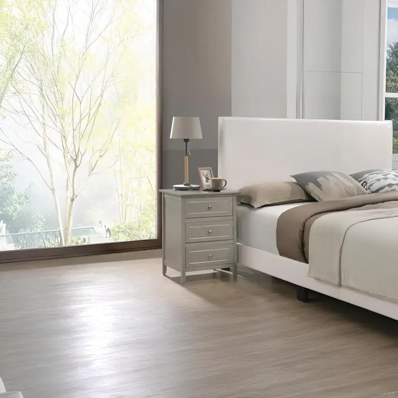 منضدة أنيقة وحديثة بلمسة نهائية من الشمبانيا الفضية لتخزين غرفة النوم والديكور #3