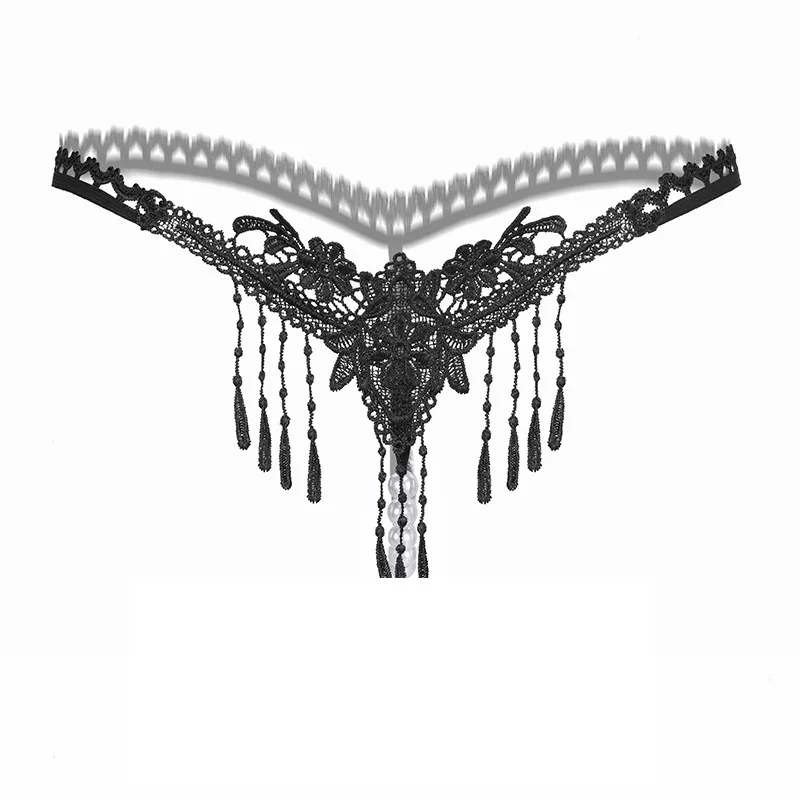 T Panties Female Underwear Lace Seamless Thongs Women\'s Pants Sexy Pearl Erotic Women Crotchless