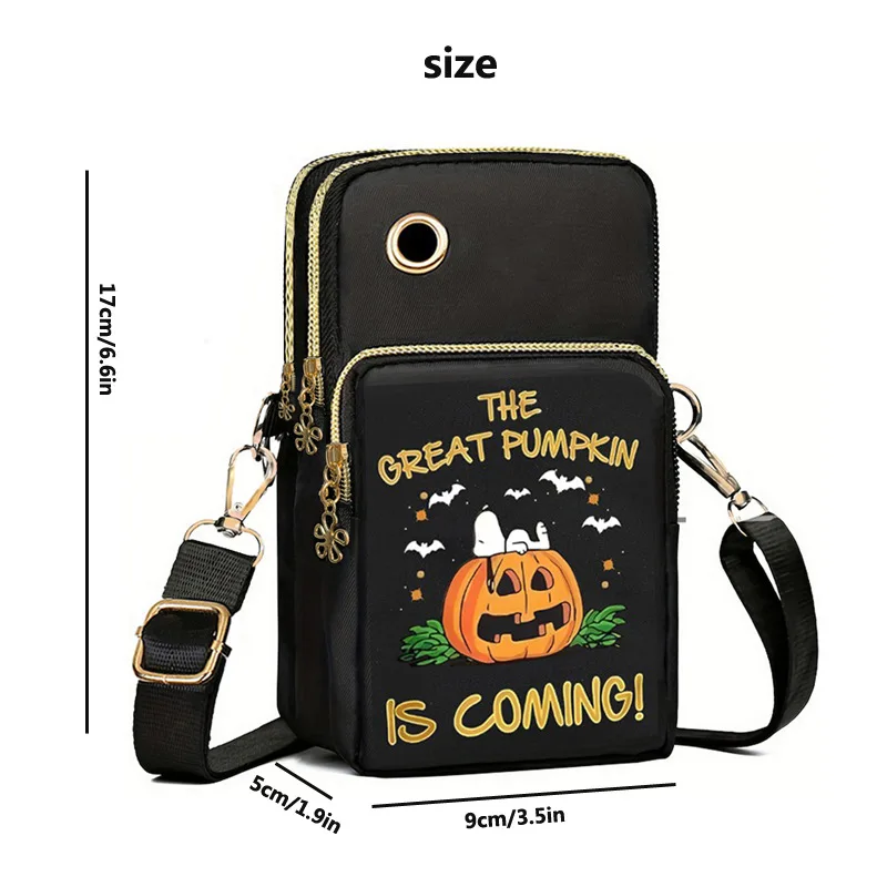할로윈 호박 패턴 작은 Crossbody 가방 남성과 여성 변경 휴대 전화 가방 작은 외부 교수형 목 어깨 가방