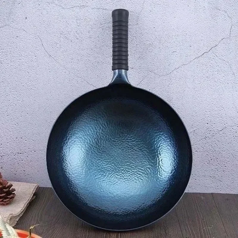 

High-Grade Non-Stick Pan Handmade Iron Pan Without Coating Health Wok Gas Stove Induction Cooker General Zhangqiu Iron Wok 36CM