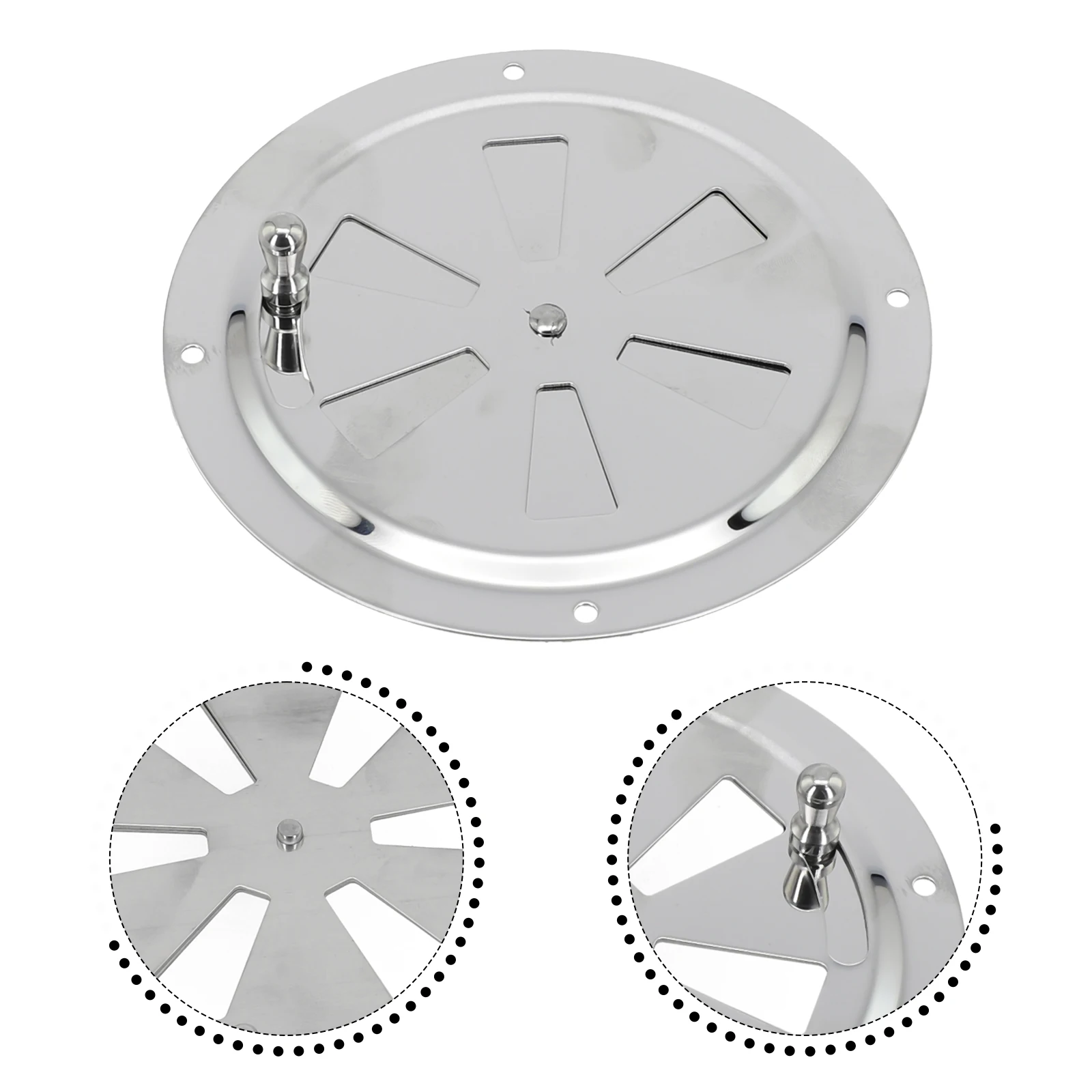 High Quality Hot Sales Uesful Air Vent Butterfly Marine Parts Replacement Accessories Round Louvered Vent Silver