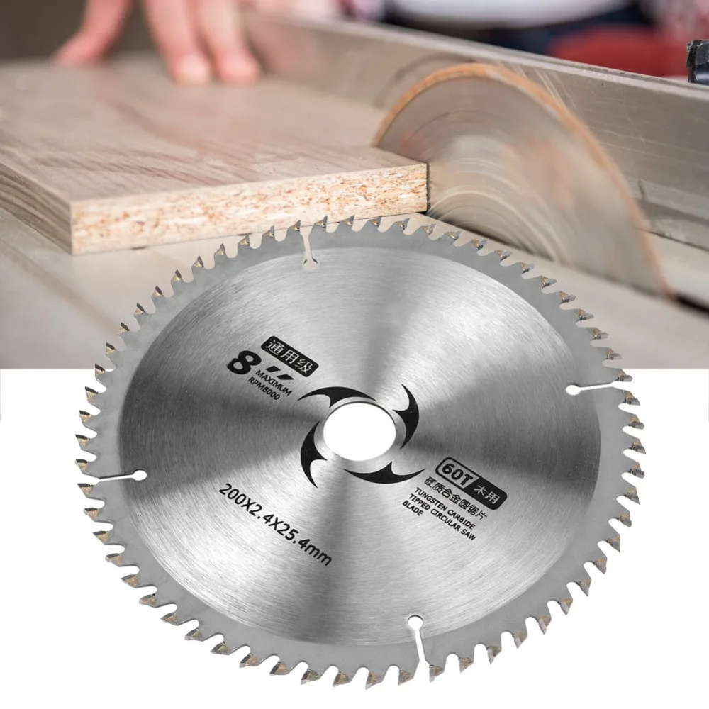 8 Inch Circular Saw Blade Carbide Tip Adjustable Punching Saw Wood Cutting Disc Thin Kerf Design 60 Teeth / 40 Teeth