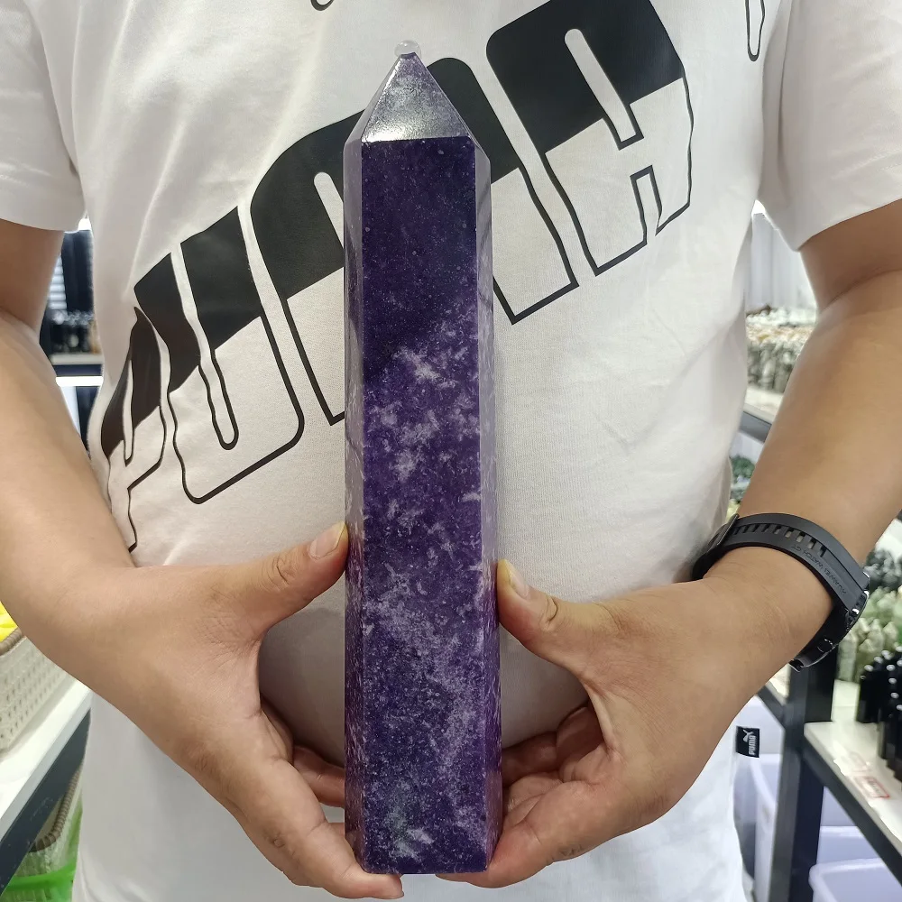 NATURAL PURPLE MICA STONE COLUMN CRYSTAL ENERGY HOME DECORATION GIFT REIKI HEALING HIGH QUALITY STONES