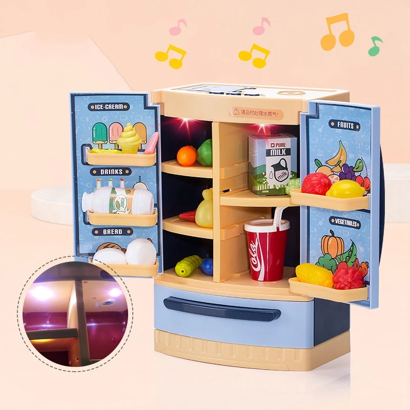 Juguete de refrigerador en aerosol, aparato de juego de simulación para niños, juego de cocina con juego de cocina, juguete único