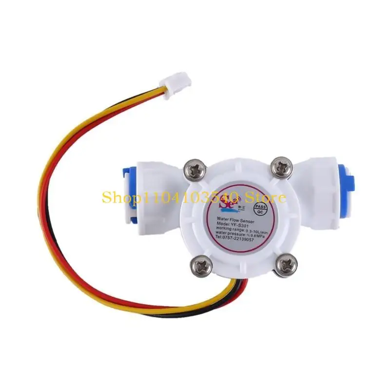 

02DC Upgraded 3/8" Quick Connect Water Flow Sensor Food-Grade Switch Hall Effect Flowmeter Fluid Meter Counter 0.3-10L/min