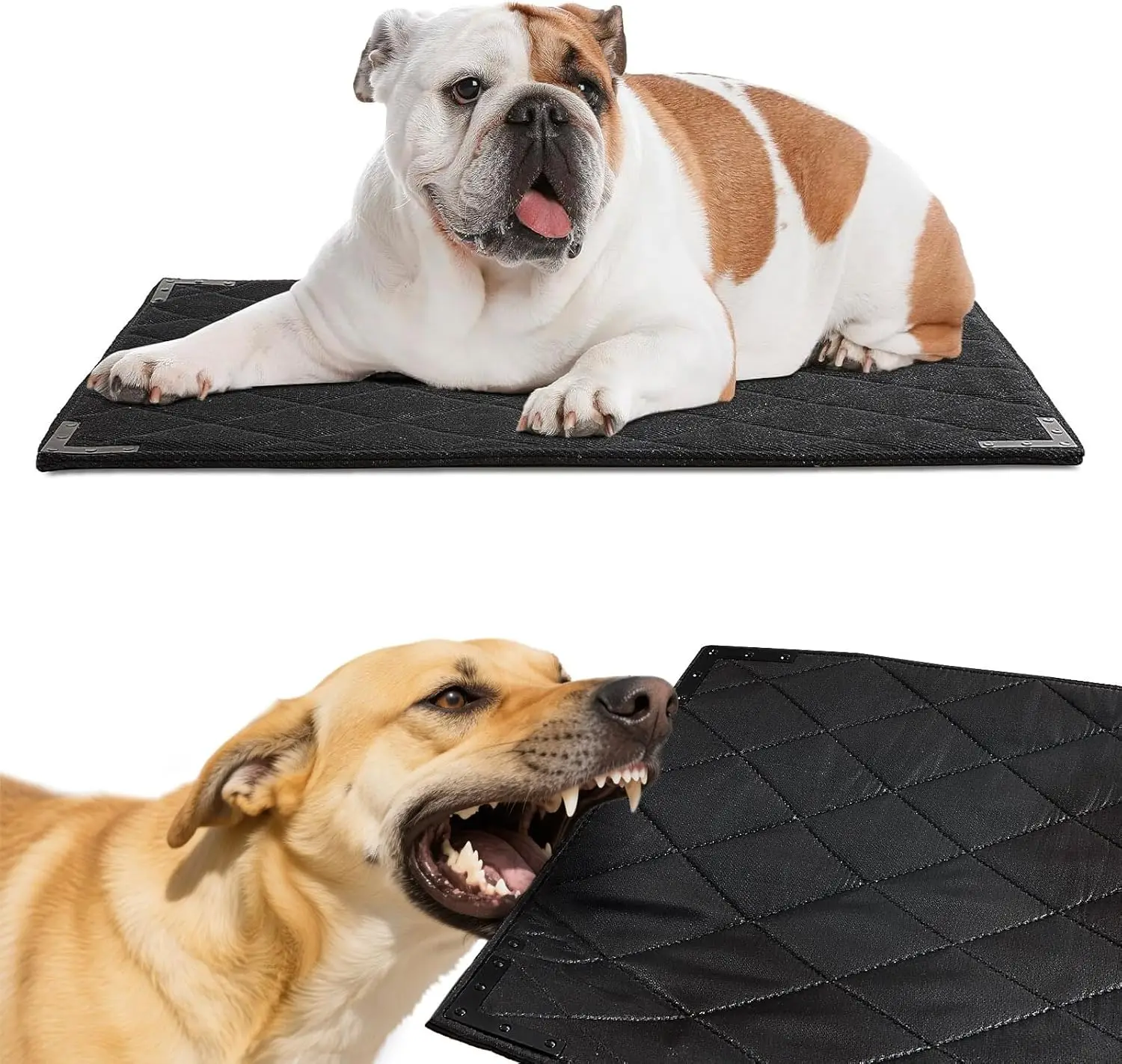 

Durable Chew Proof Dog Bed with Metal Rivet Corner for Medium Dogs, Stable Kennel Pad Mat, Indoor Outdoor Crate Pad, 35"x22"