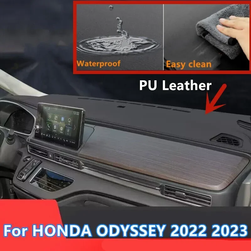 New PU Leather LHD Dashboard Cover Dash Pretector Anti-Slip Mat Trim Dashmat Carpet For HONDA ODYSSEY 2022 2023