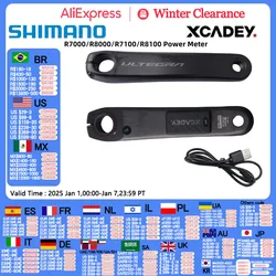 XCADEY X-POWER 계량기 장착 Shimano 105 R7000 울테그라 R8000 11S R7100 R8100 12S 우측 크랭크, 170mm 크랭크, GPS ANT 블루투스