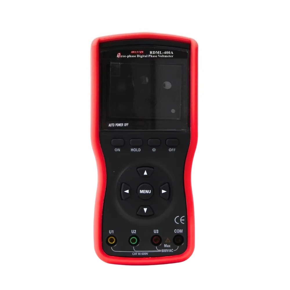 RDML-400A Three Clamps Digital 3 Phase Voltammetry Meter AC Motor Voltage Tester Clamp Meter Voltmeter Megameter