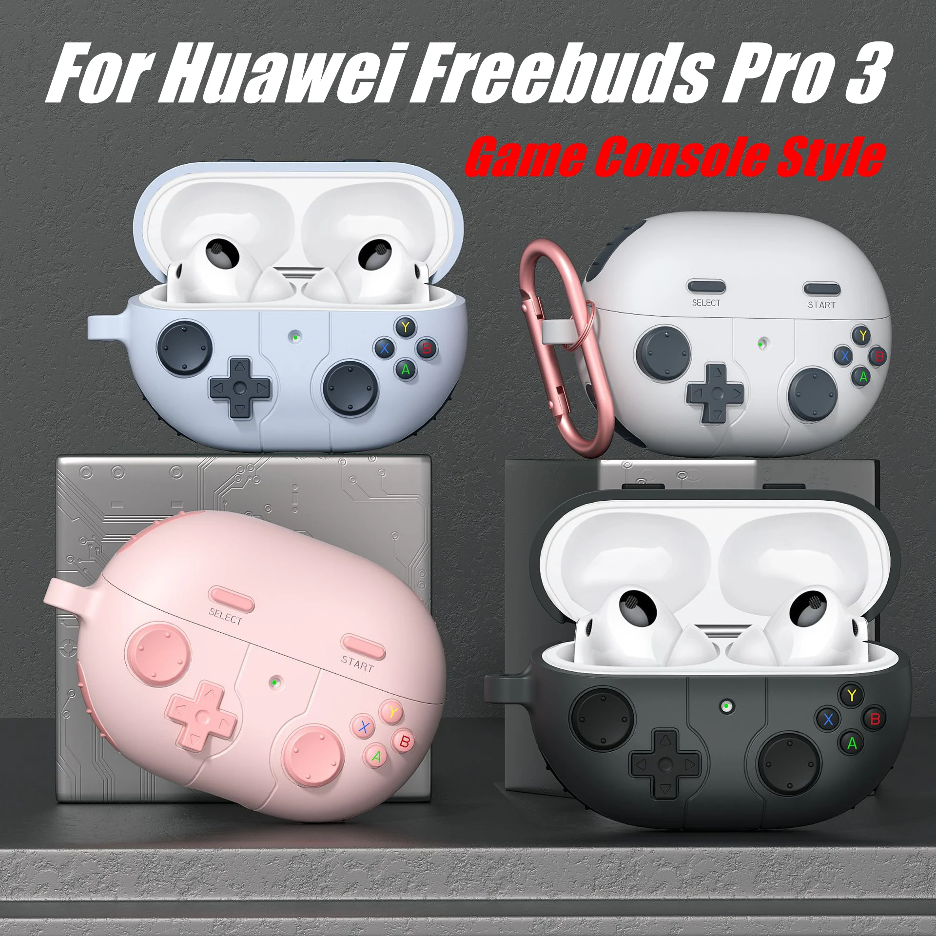 Silicone Earphone Cover GamePad Case for Huawei Freebuds Pro 3 Case Headset Protector anti-fall Case With Hook