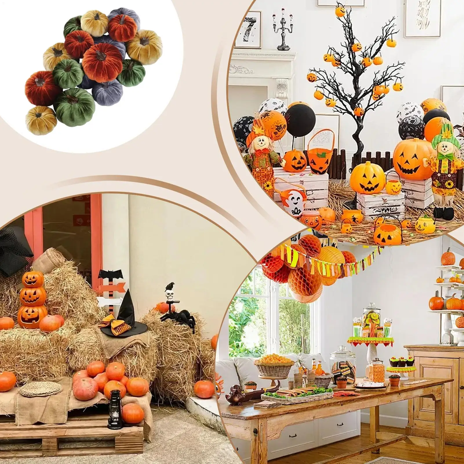 

Набор тыкв на Хэллоуин, искусственные украшения в виде тыквы, вечерние украшения из пенопласта, тыква, настольный орнамент, декор на Хэллоуин