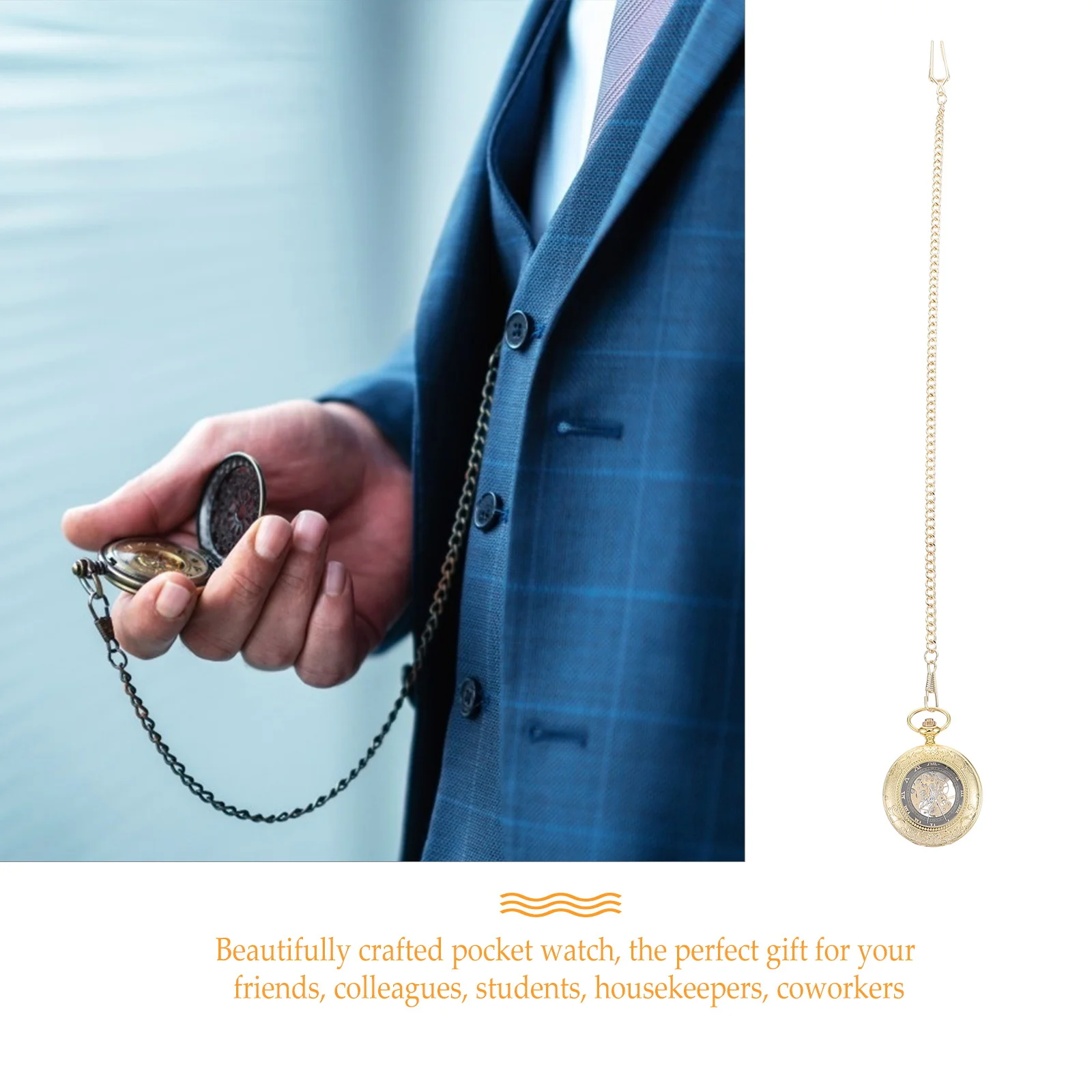 Vintage Mechanical Pocket Watch Zinc Alloy Hollow Case Large Roman Numerals Accurate Time Steampunk Gift for Men Friends