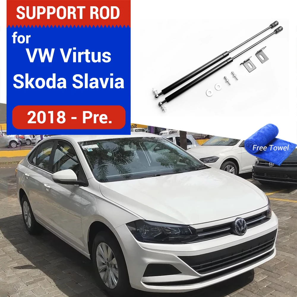 Car Hood Gas Spring Shock Lift Strut Bars Support Hraulic Rod For VW Virtus Polo Sedan 2018 2019 2020 2021 2022 2023 2024