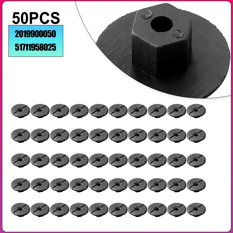 

50PCS Threadless Nut Clamp Ring For BMW 2019900050 51711958025 For Mercedes Plastic Unthreaded Nut Hassle-Installation for W201