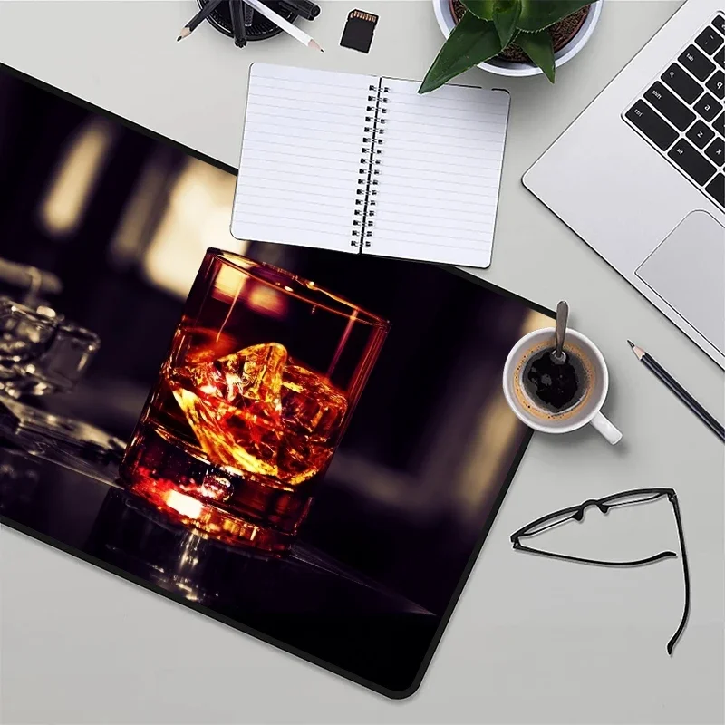 Whisky Ice Cigar Pc Cabinet Games Anime Mouse Pad 900x400 Gamer Keyboard Office Accessories Computer Desks Desk Mat Mousepad Xxl