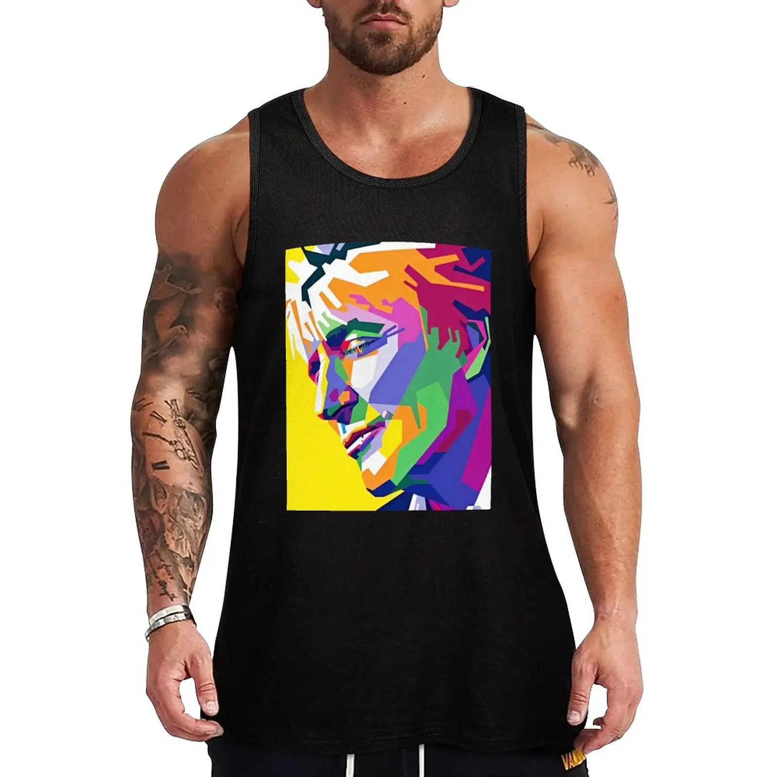 

Awesome Colorful Rod Stewart Tank Top Workwear Tank Top Durable Sleeveless Casual Shirt