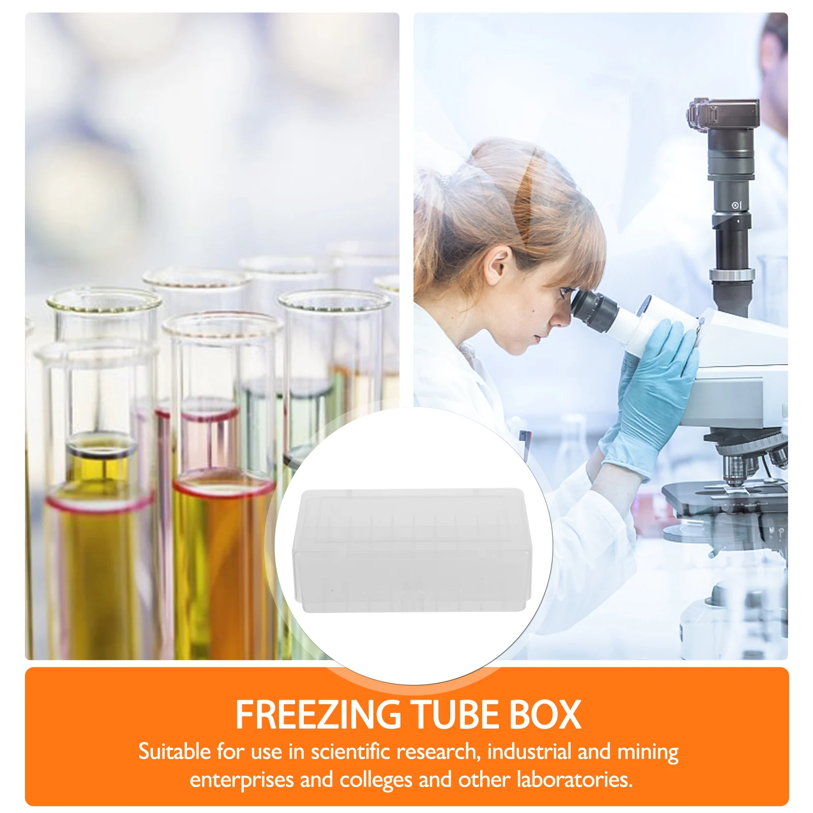 

Cryogenic Storage Box 50 Grids Large Box With Lid Transparent Polycarbonate For 1.8Ml 2.0Ml Tubes Vials Lab Sample Storage