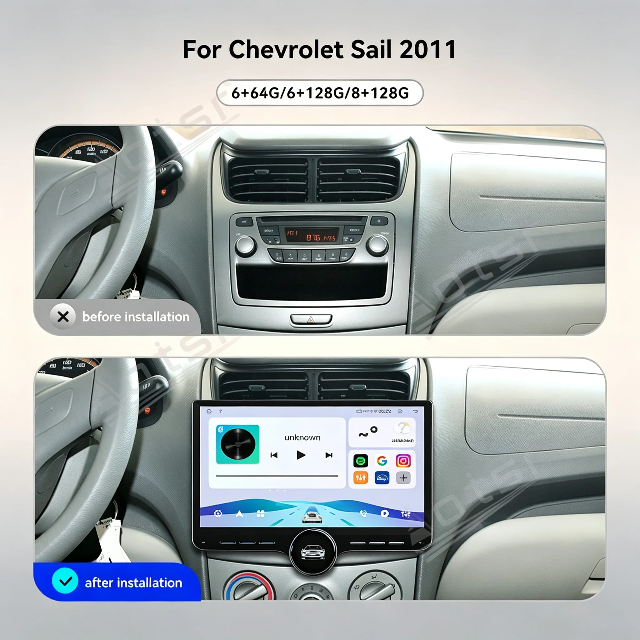 Radio Tape Recorder For Chevrolet Sail 2011 11.5 Inch Android 15 Stereo Head Unit Car GPS Navigation Wireles Android Auto