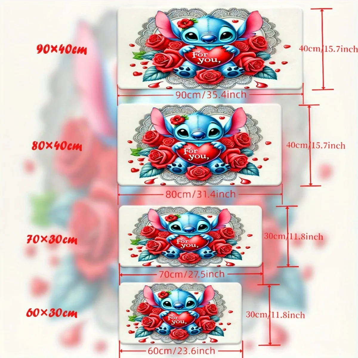 Authentic Disney Mouse Pad 1pc Stitch & Friends for You" Large Gaming and Office Desk Mat - Non-Slip Rubber Base, Versatile XXL