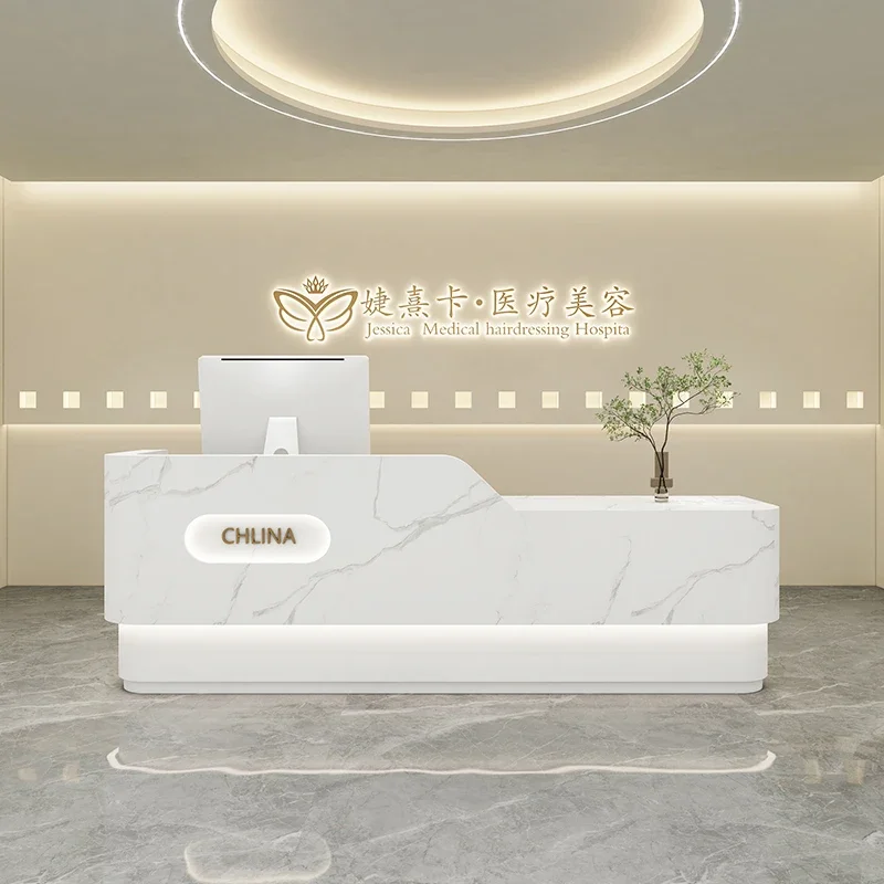 Modern Luxury Furniture Home Counter Reception Cosmetics Receptionist Front Desk Salon Room Office Table Recepcion Clothes