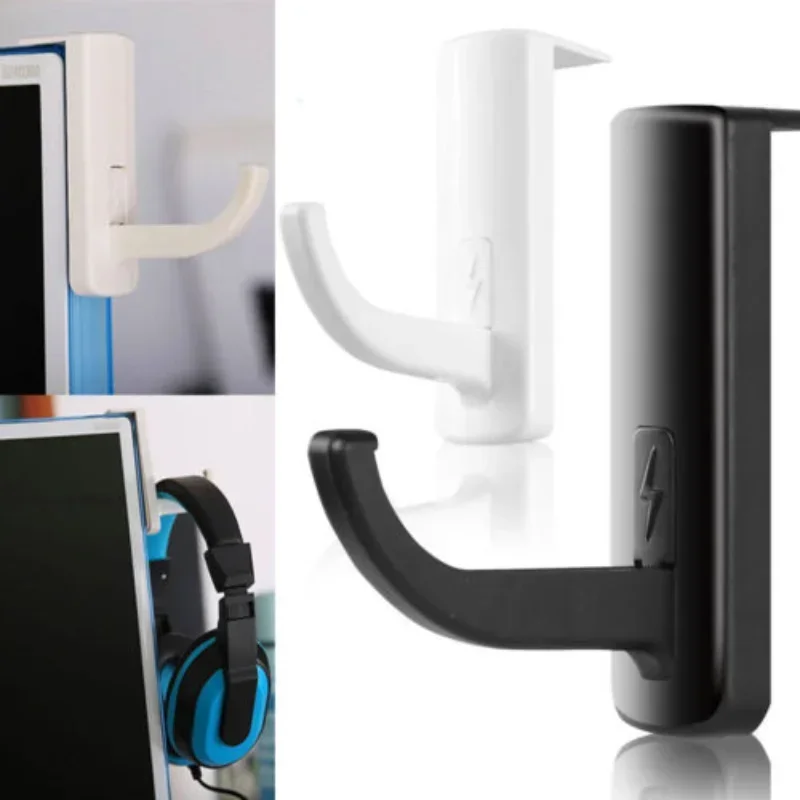 Headphone Holder Stand Adhesive Wall Mounted Headset Hanger Wall Hook Under Desk Computer PC Monitor Earphone Display Rack Hook