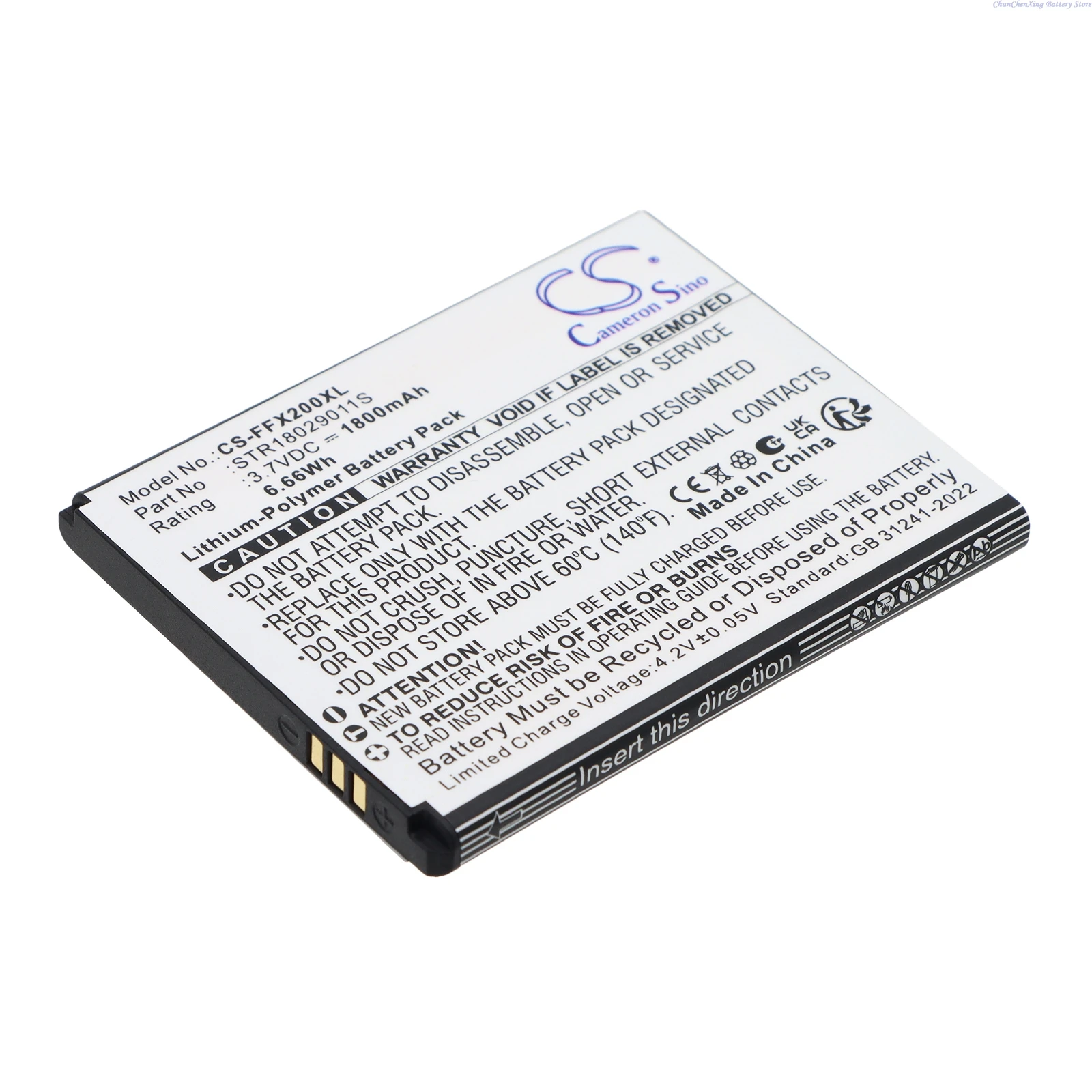 Cameron Sino 3.7V 1800mAh Replacement ID Card Reader Battery STR18029011S for FAMOCO FX100 FX200 FX100 Bio