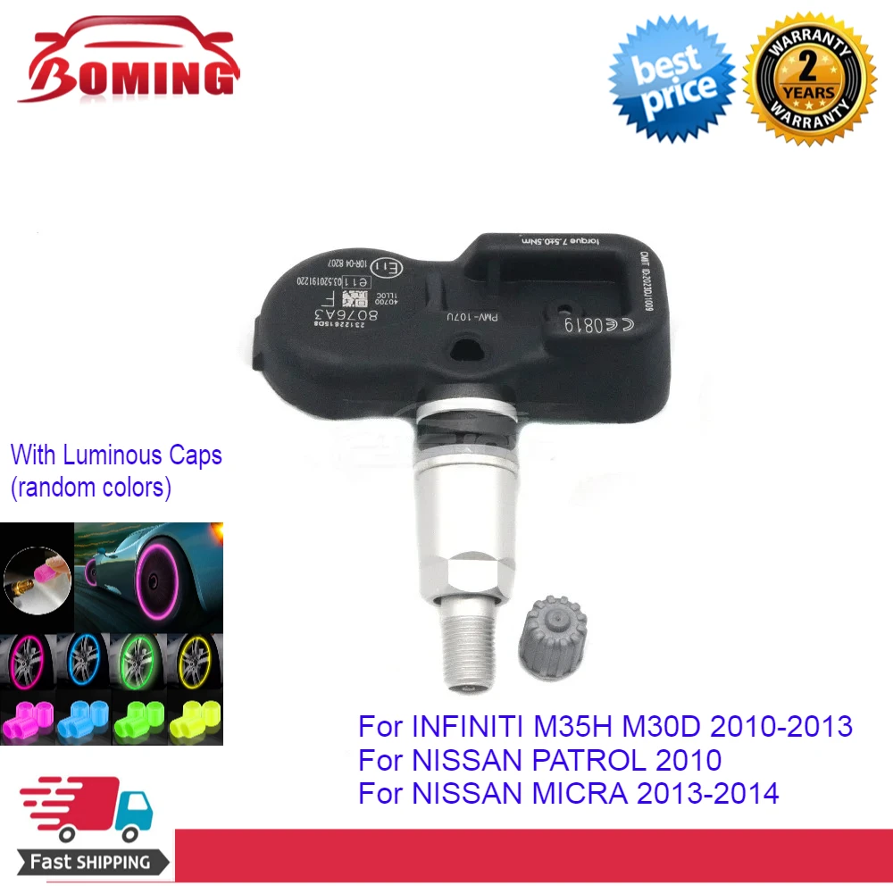 

PMV-107U New Car TPMS 4PCS Tire Tyre Pressure Sensor For INFINITI M35H M30D For NISSAN PATROL MICRA 2010-2014 40700-1LL0C 433Mhz