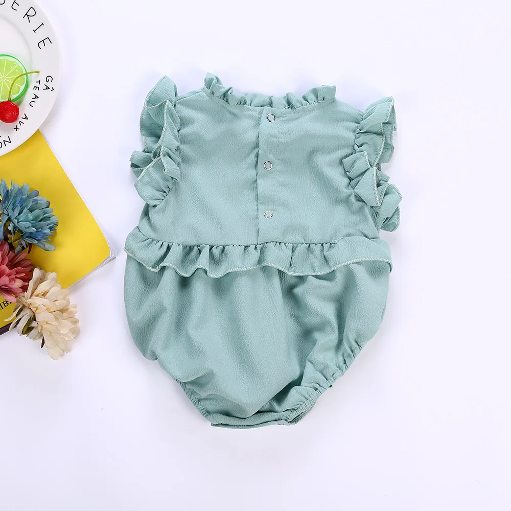 Summer Baby Girl Rompers Linen Cotton Ruffles Bebe One-Piece Newborn Baby Clothes Infant Baby Outfit Baby Girl Clothes