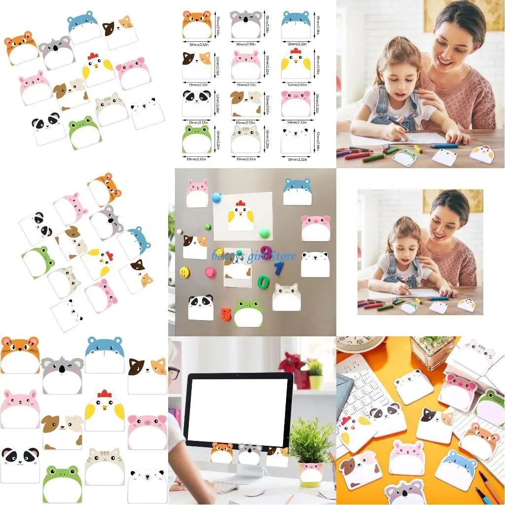 

C7AB Pack of 12 Pet Design Reusable Note Selves Adhesive Note Pad