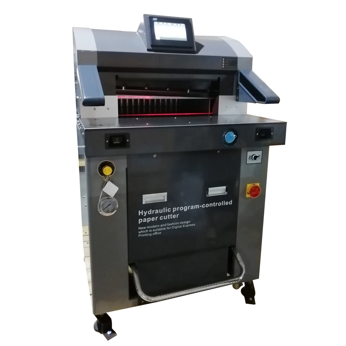 Cortador de papel con Control de programa de microordenador hidráulico QK-RH520T con mesa de operación de bola de correa de aluminio de aviación de 8mm de espesor