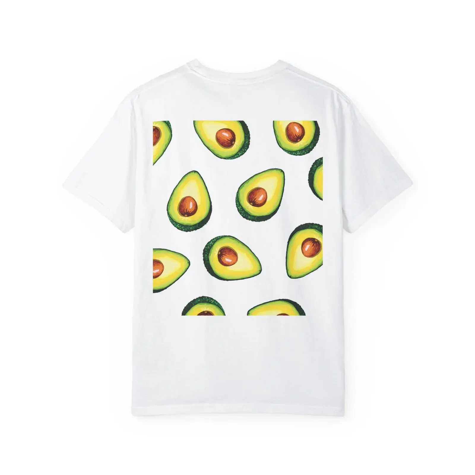 Funny Avocado Pattern Print T shirt Cute Foodie for Healthy Food Lover Breakfast Vibes Casual Couples vintage Washed streetwear
