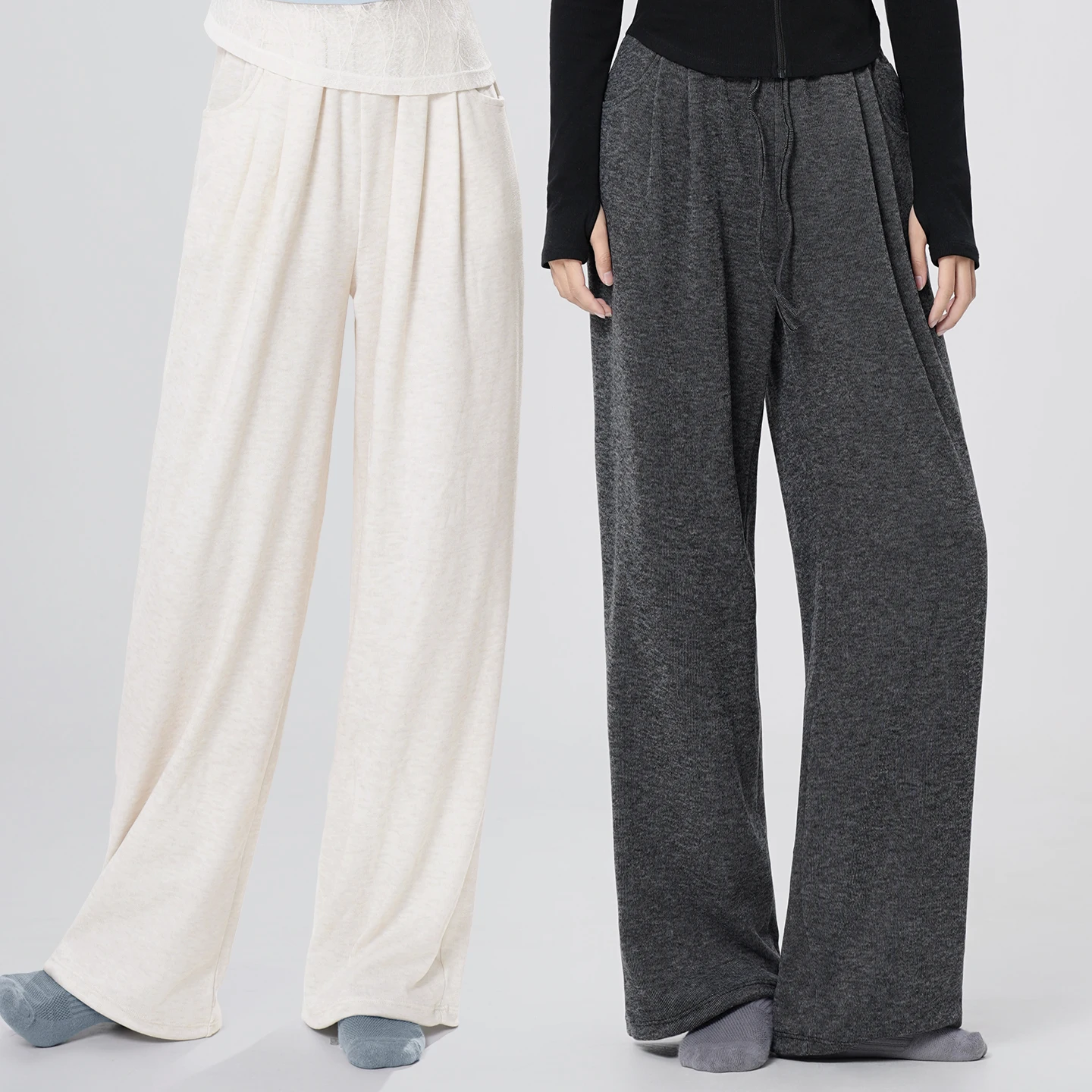 سراويل الرقص النسائية الفضفاضة المستقيمة واسعة الساق السراويل ممارسة الرقص السراويل الدافئة الكبار قابل للتعديل افتتاح الساق السراويل الرقص الحديثة #4