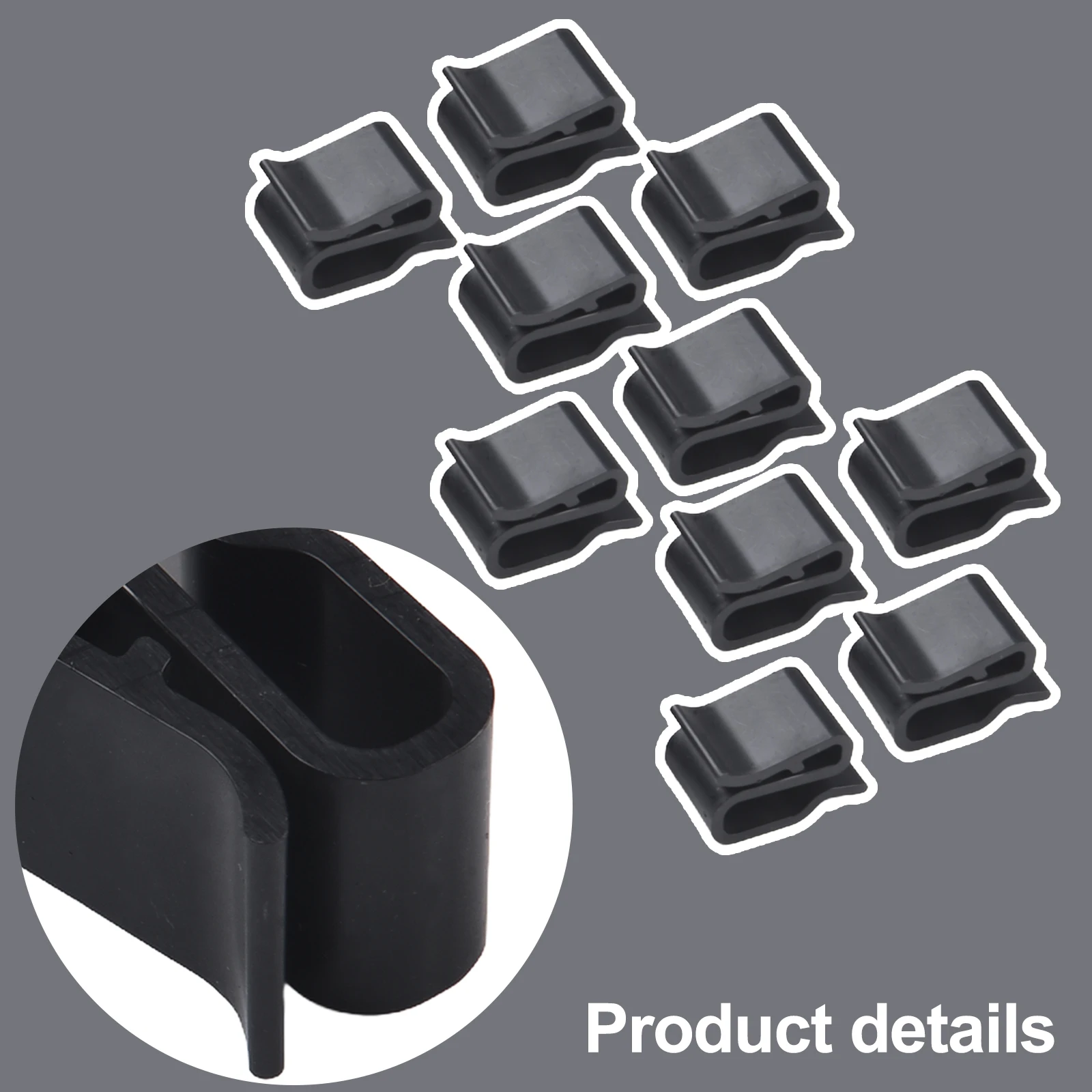 PV Wire Clip Cable Clamp Anti-aging Black For PV Module Photovoltaic Plastic Outdoor New Practical For 6.0-6.50mm Cable