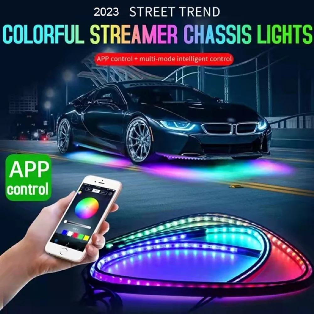 

OKEEN LED Car Underglow Light Flexible Neon Strip Universal RGB With APP Control Auto Accessory Chassis Decorative Ambient Lamp