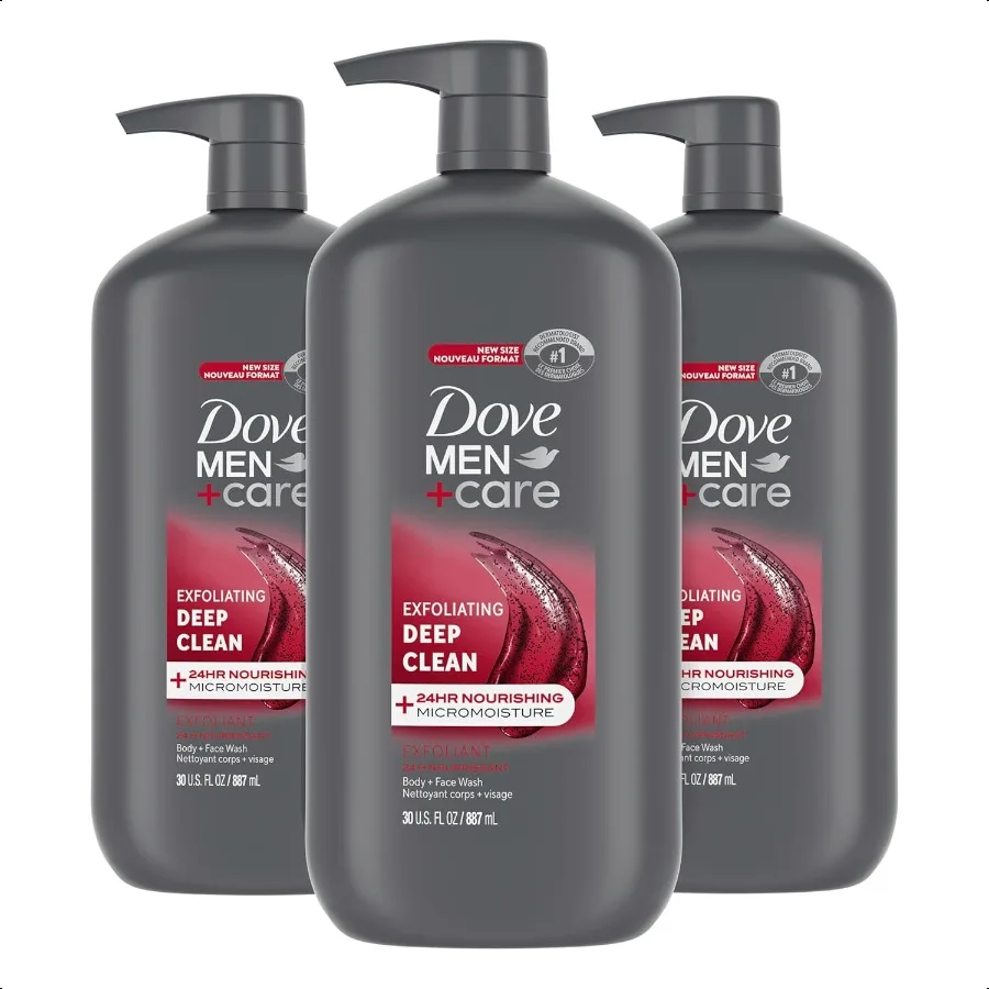 

DOVE MEN + CARE Body and Face Wash Exfoliating Deep Clean for Men with 24Hour Nourishing Micromoisture Technology Body Wash 30