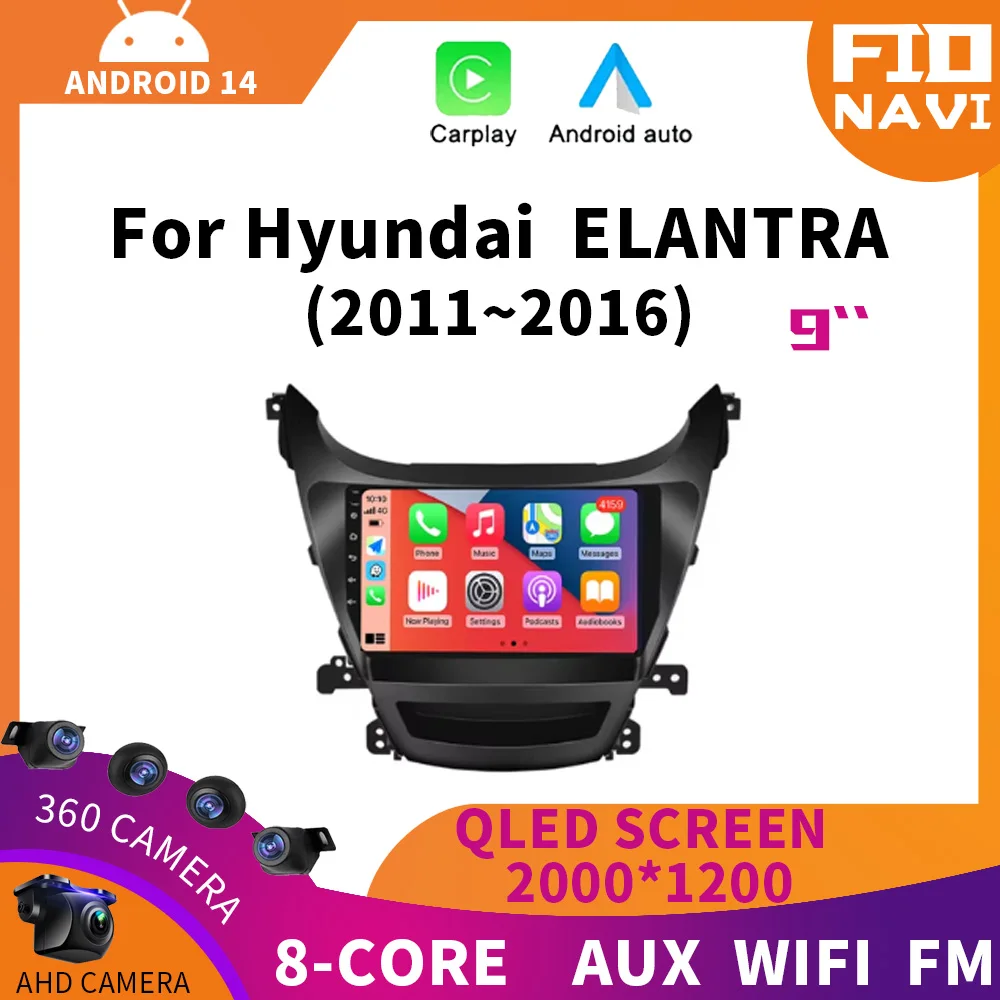 

Android 14 For HYUNDAI ELANTRA 2011 2012 2013 2014 2015 2016 Multimedia Stereo Video Car Radio Player Navigation GPS 4G WIFI BT