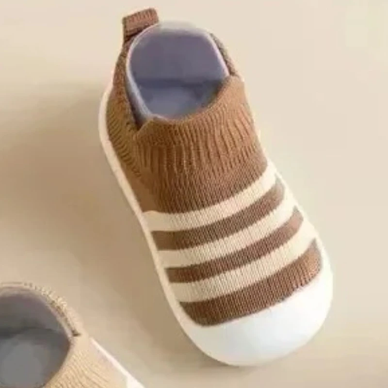 

Нескользящие детские носки, обувь для малышей в полоску, новая весенне-осенняя детская домашняя обувь, износостойкая