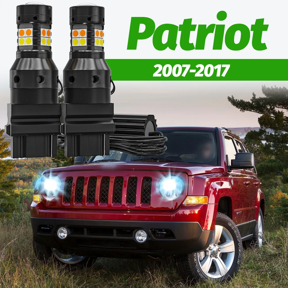 2 Stück Dual-Mode-Blinker + Tagfahrlicht-Zubehör LED DRL für Jeep Patriot MK 2007-2017 2008 2009 2010 2011 2012 2013