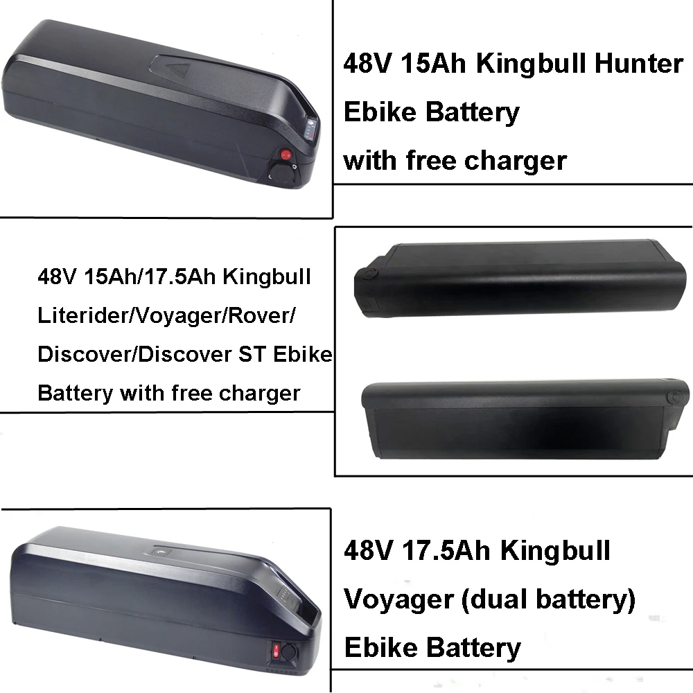 

Ebike Lithium ion Battery 48V 15Ah 17.5Ah E-Bike Battery for Kingbull Literider Voyager Rover Discover ST Hunter Electric Bike