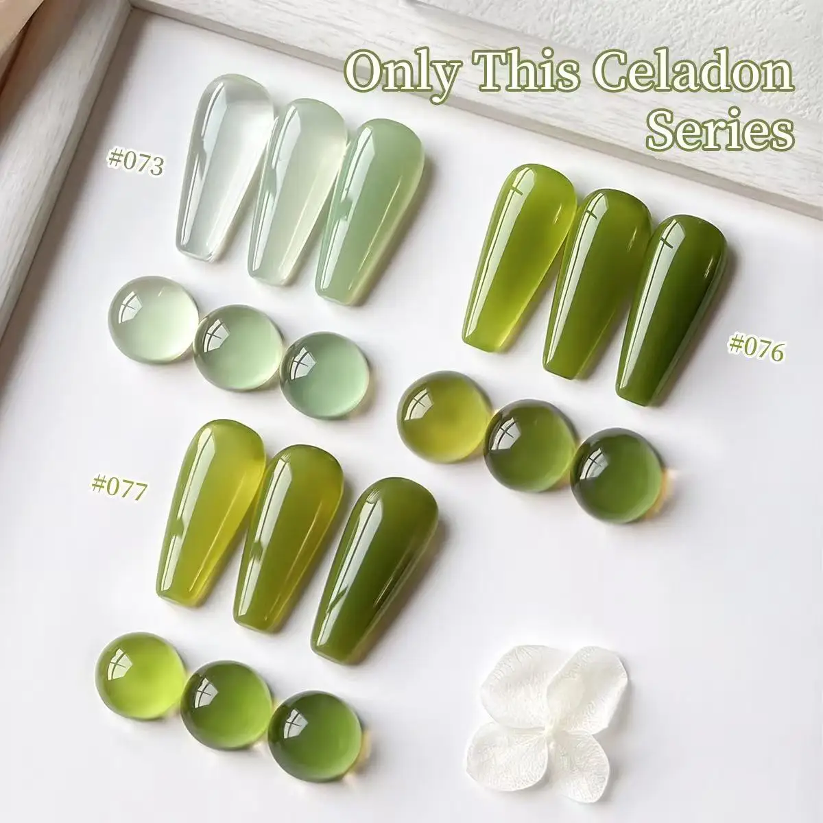 XEIJAYI 3 Colors Nail Gel Polish Set 15ml Avocado Green  Jelly Color Gel Top Coat Polish Uv Permanent Seedling Varnish