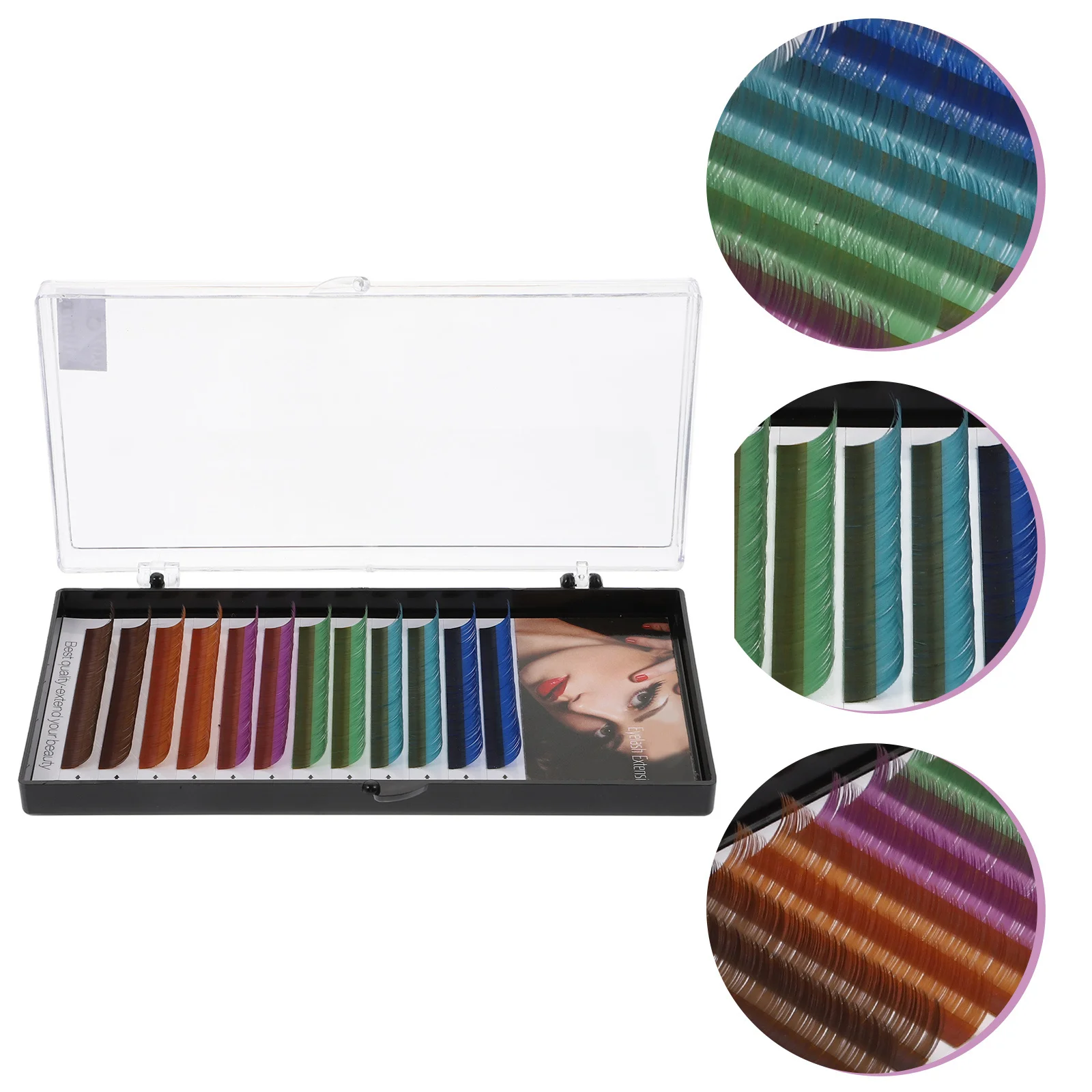 Extensões de cílios coloridos, cílios postiços leves, curvatura natural, longa duração, faça você mesmo, ideia de presente, extensões de cílios