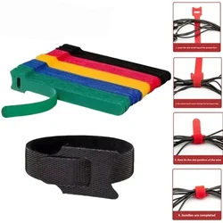 Reusable Hook and Loop Cable Ties Fastening Straps Multi-Purpose Wire Organizers for Computer/TV/Electronic Devices 20-50pcs