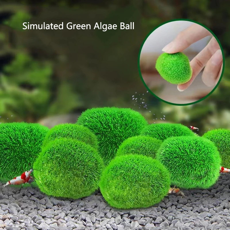 Simulated Green Algae Ball Aquarium Decoration Sunken Grass Landscape Ecology Fish Tank Landscape Decoration Aquarium Plants