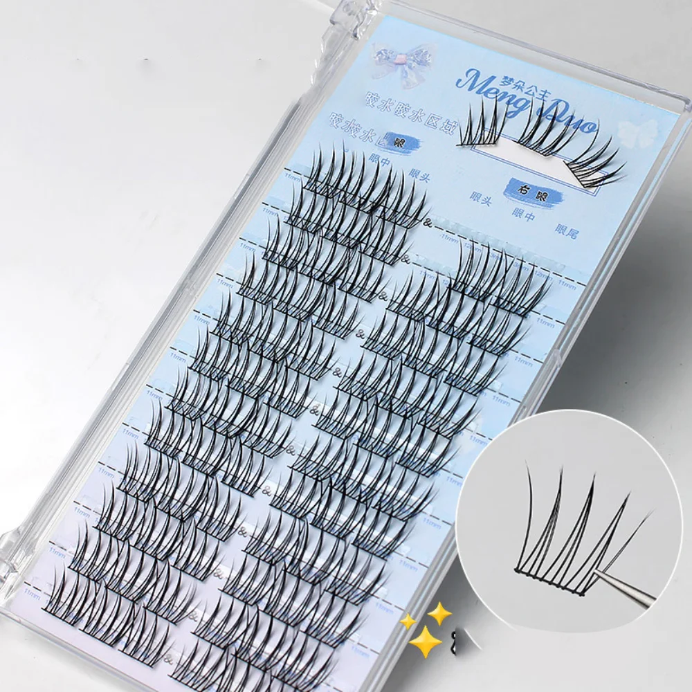 Kpop coreano menina cílios postiços cluster cílios naturais enrolados segmentados cílios maquiagem acessório