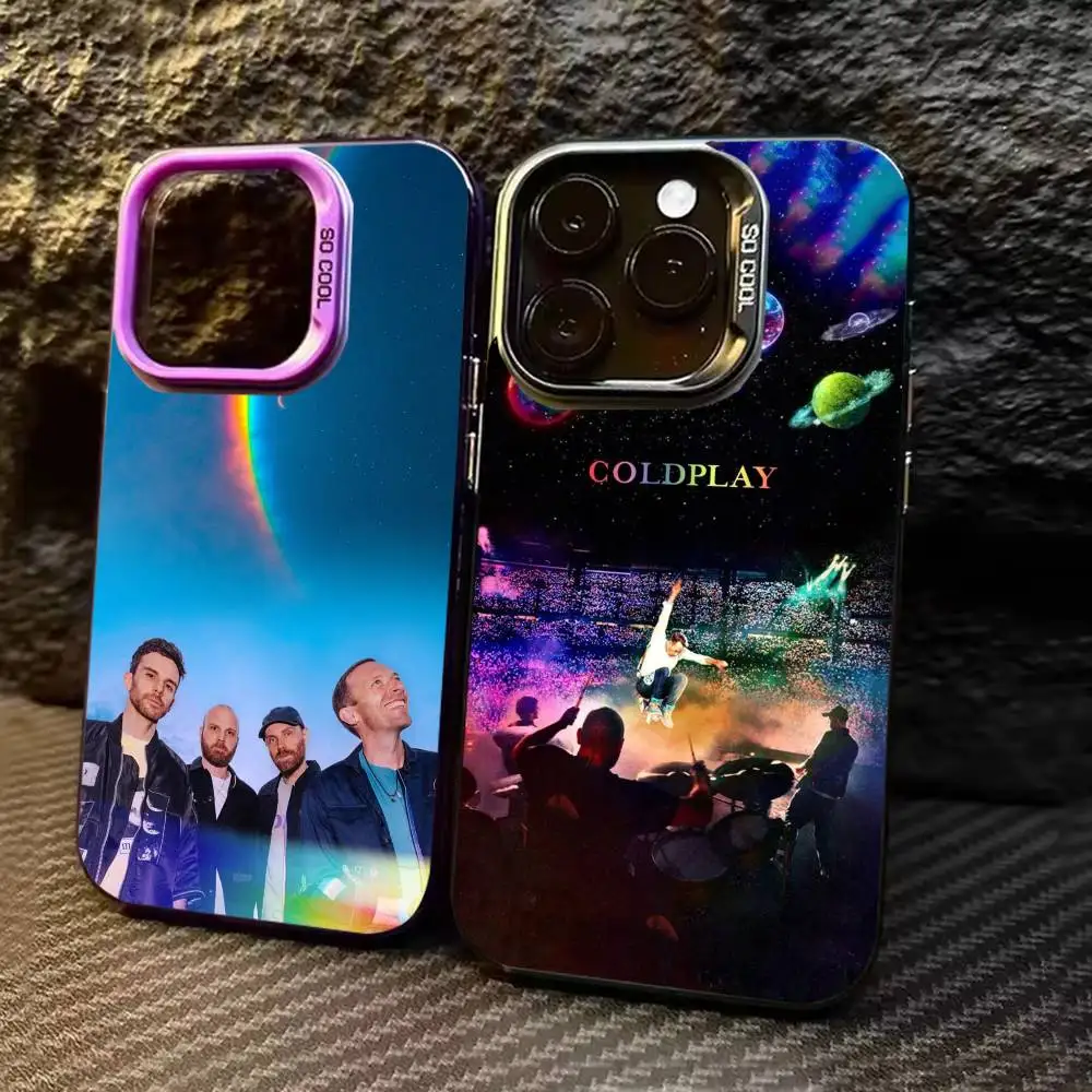 

Band C-Coldplay Phone Case For iPhone 17,16,15,14,13,12,11,Pro Max,Plus black Candy Silver Cover