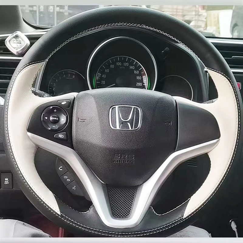 

Custom DIY Car Steering Wheel Braid Cover 100% Fit For Honda Fit 2014 2015 Vezel 2014 XRV Car Accessories Steering Wrap