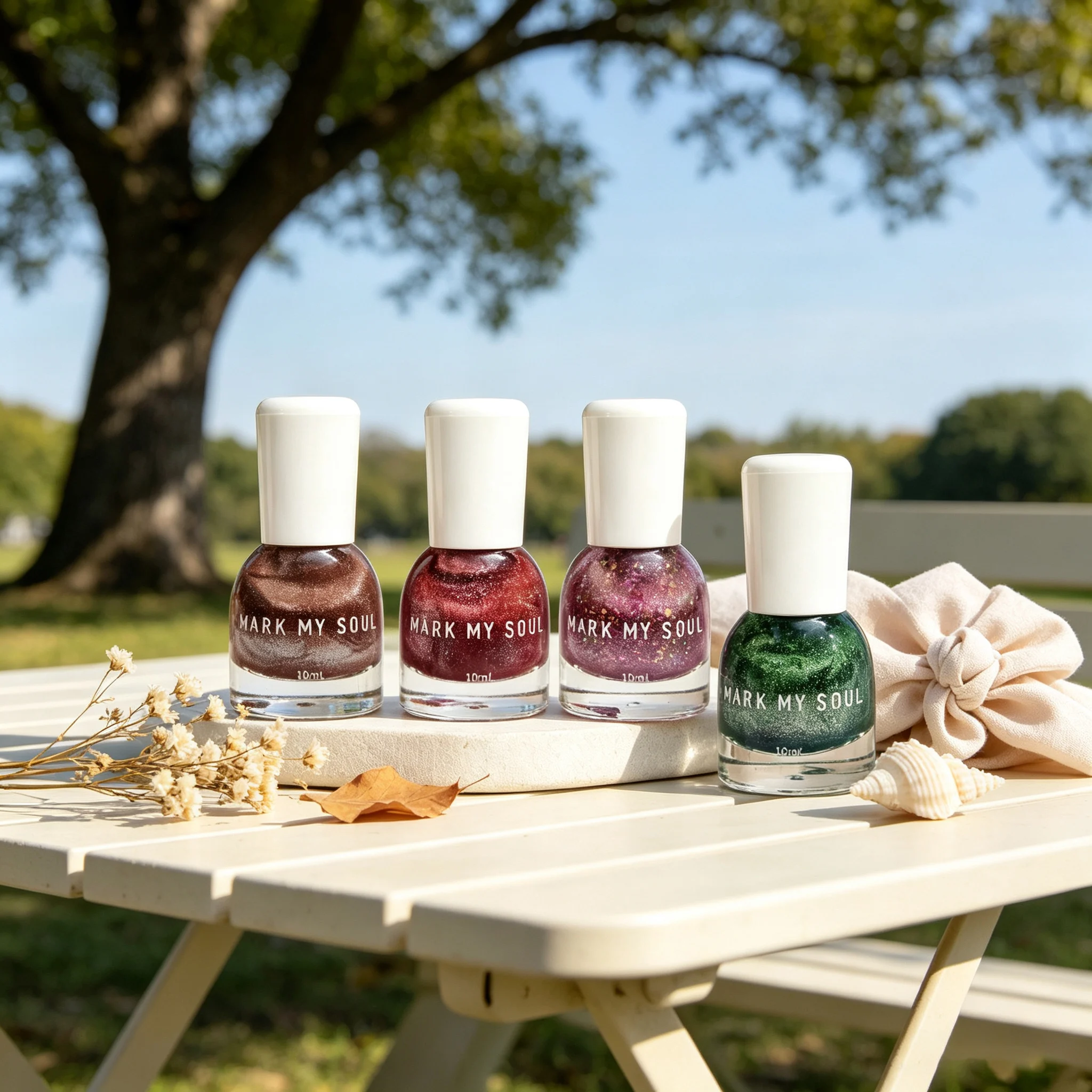 4pcs Unique Taro Green Brown Contrast Star Gradient Cat Eye,MARK MY SOUL No UV Lamp Nail S145/S151/S148/S149,Quick Dry Non Peel